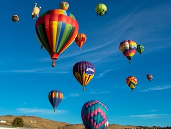 Hot air balloons over Rancho San Raphael part